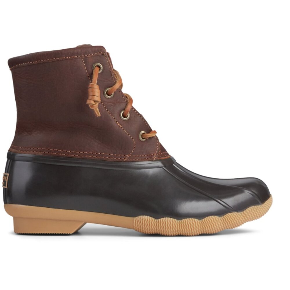 Sperry Women’s Saltwater Duck Boot, Dark Brown & Black Comfortable Boots